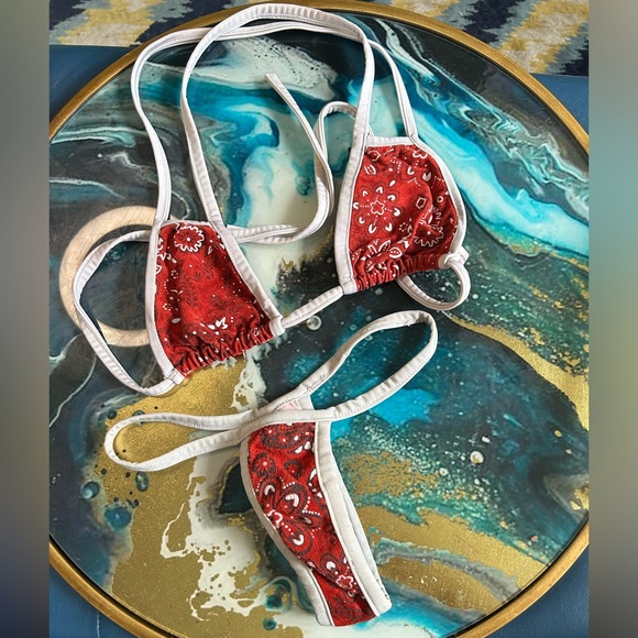 Other - Suede Leather t back bikini custom made new small